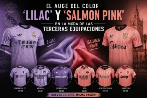 tercera equipación Sevilla 2627 en negro, rosa salmón y lila