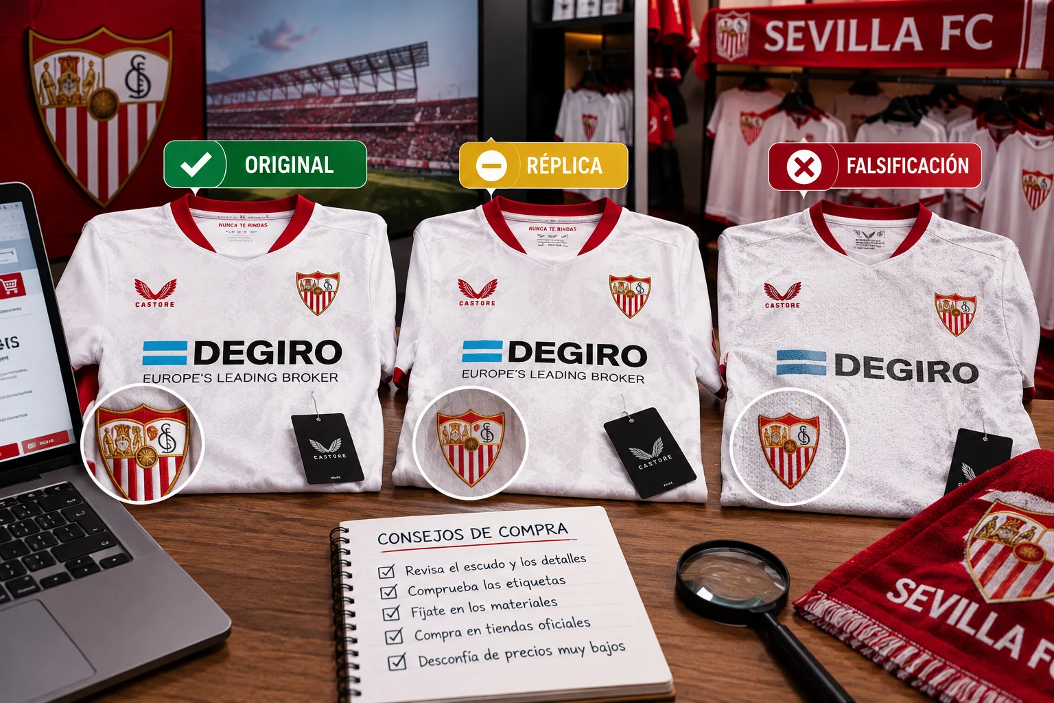 comprar camiseta del Sevilla sin engaños